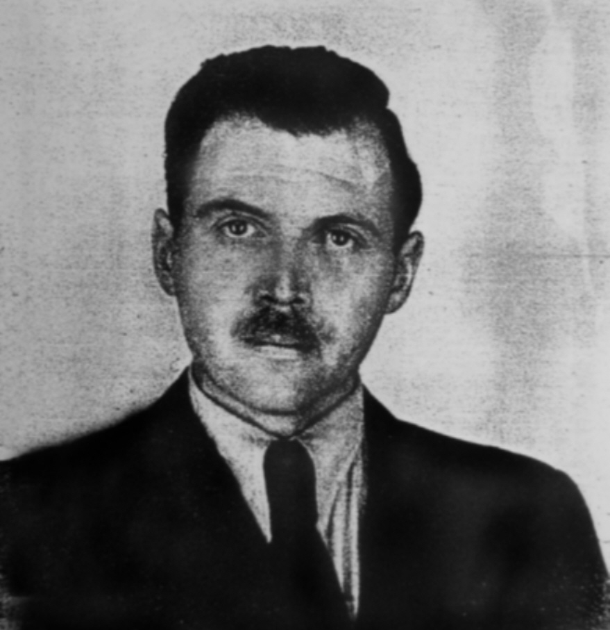 Josef Mengele, SS doctor known for Auschwitz experiments, photographed in Buenos Aires in 1956 for his Argentine ID.