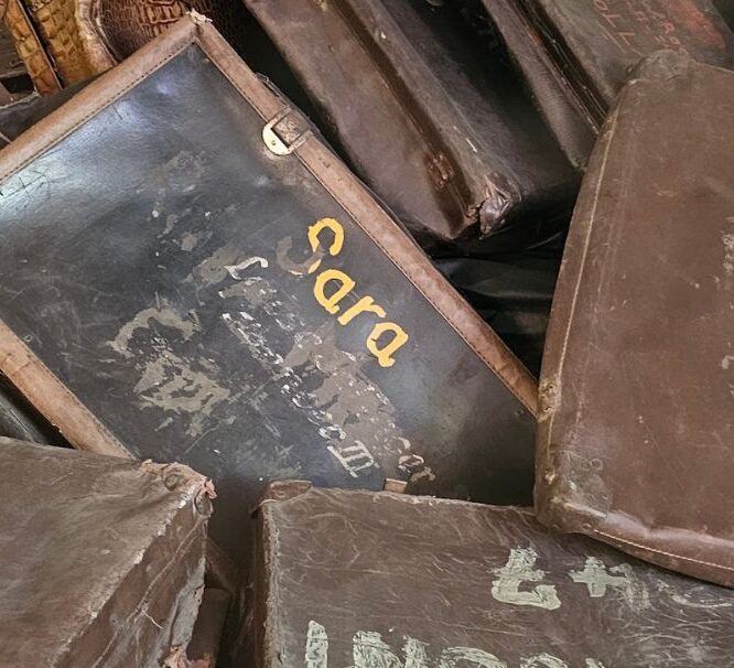 Auschwitz victims: suitcases of deportees preserved at the Auschwitz Museum (artifact display)