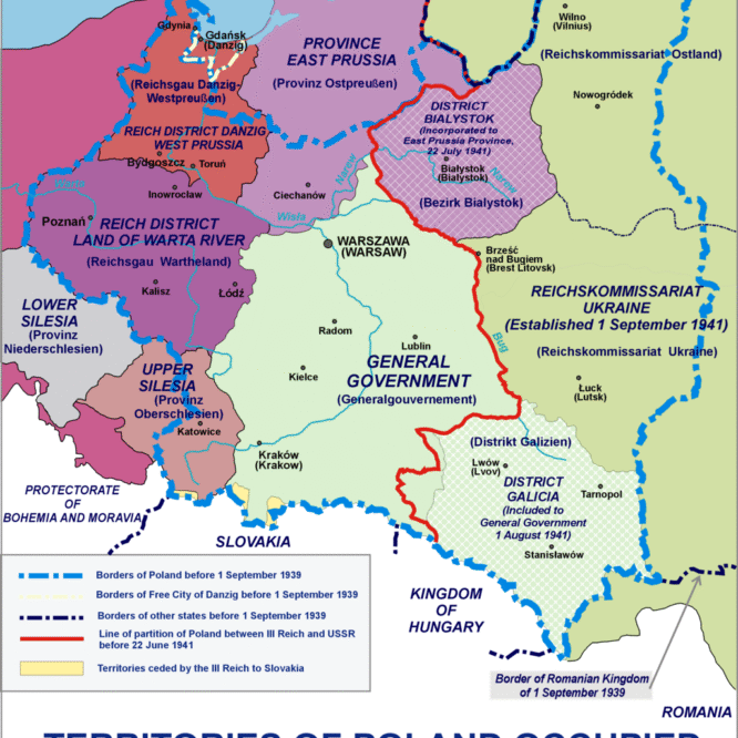 Is Auschwitz in Poland or Germany – map of 1939 occupation showing Auschwitz in German-annexed territory